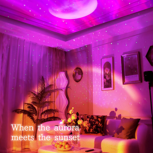 Nieuwe Projectorlamp van het dubbele effect Noorderlicht Sfeerlamp Sterrenhemellamp Witte Ruis
