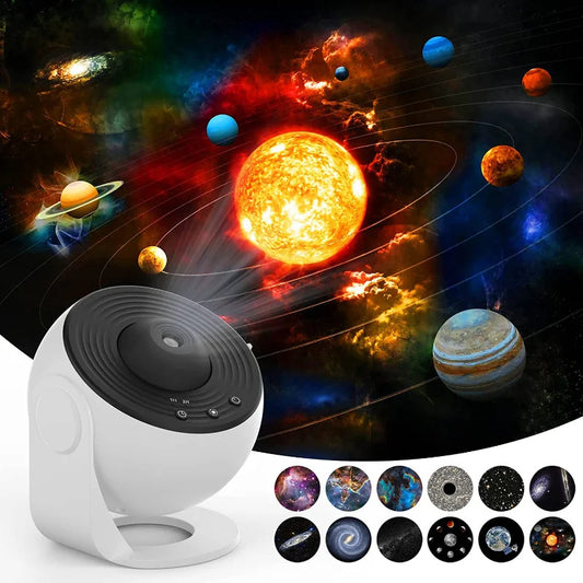Planetarium Sterrenprojector melkweg plafondprojector nachtlampje voor kinderen sterrenhemel realistische projector met 12 filmschijven slaapkamer woonkamer