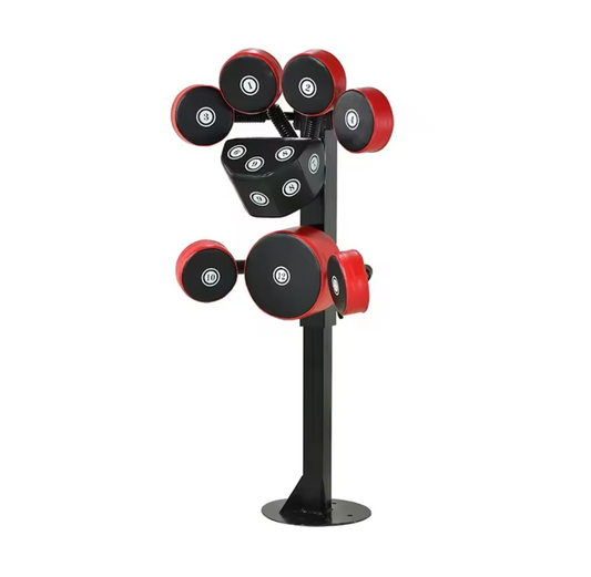 Multi Target, Multi Angle Boxing Target, Verticaal Zandzakframe - Red Black