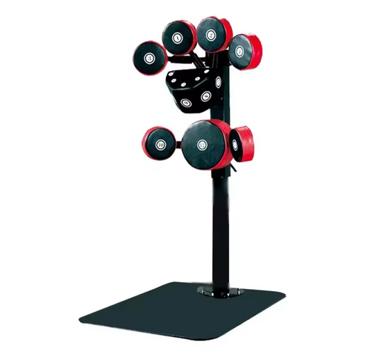Multi Target, Multi Angle Boxing Target, Verticaal Zandzakframe inclusief vloer - Red Black
