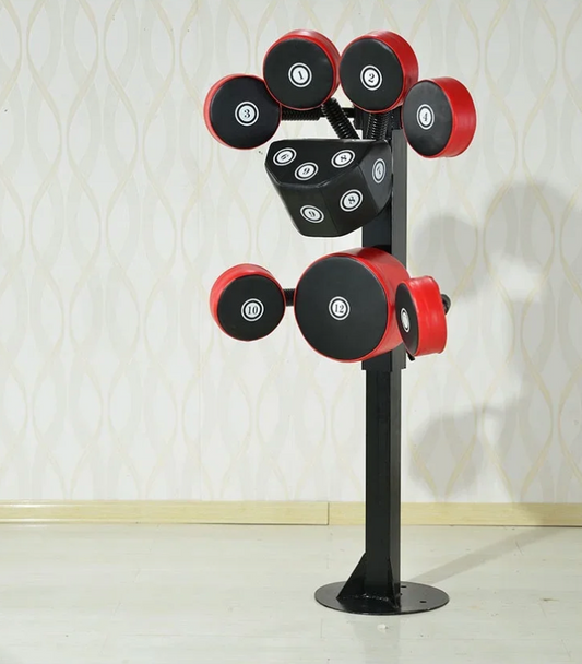 Multi Target, Multi Angle Boxing Target, Verticaal Zandzakframe - Red Black