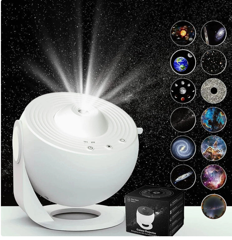 Planetarium Sterrenprojector melkweg plafondprojector nachtlampje voor kinderen sterrenhemel realistische projector met 12 filmschijven slaapkamer woonkamer